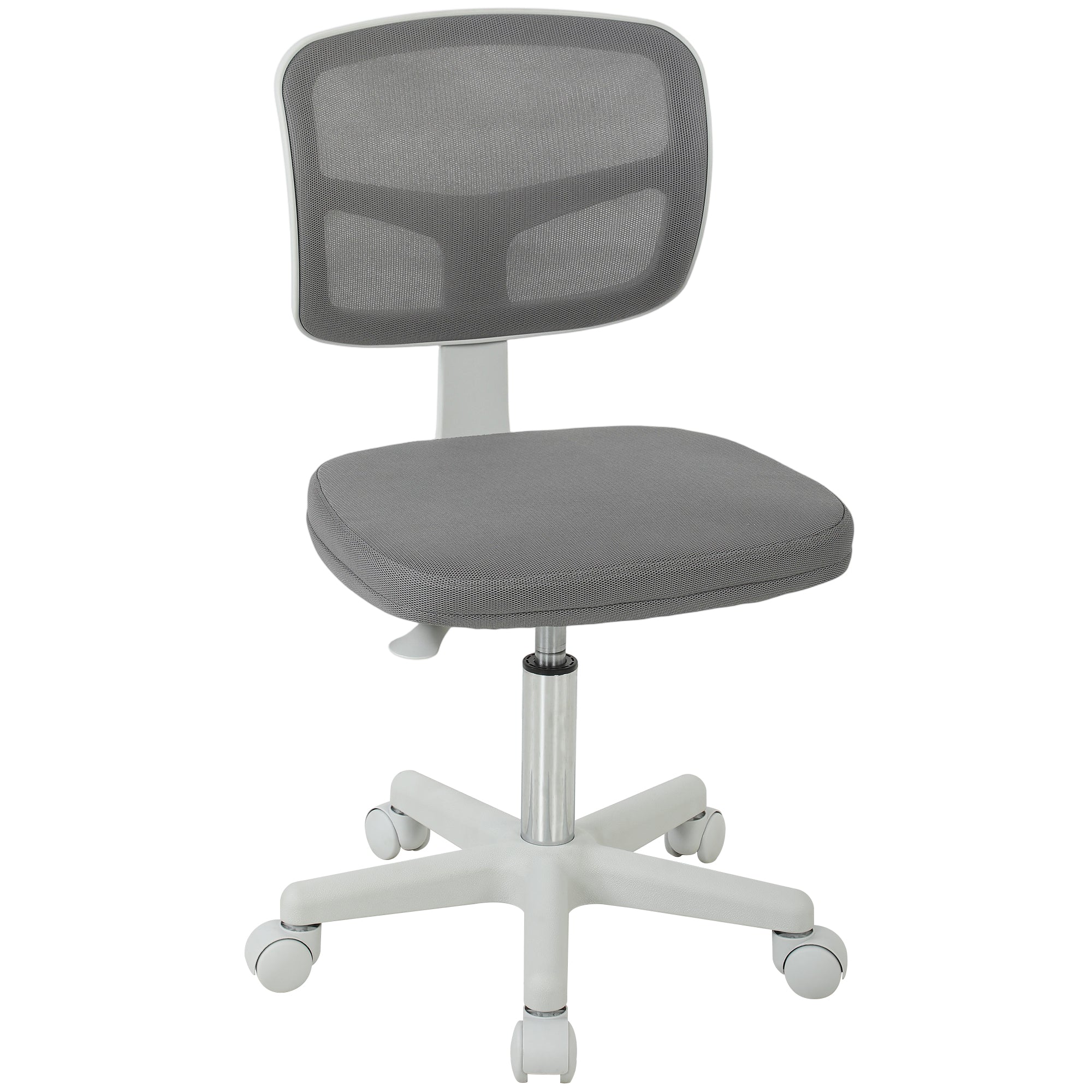 Ergonomic Mesh Desk Chair with Curved Back, Height Adjustable Swivel & Casters, for Home Office Vanity or Study, Dark Grey