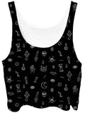 Black Pattern Crop Top