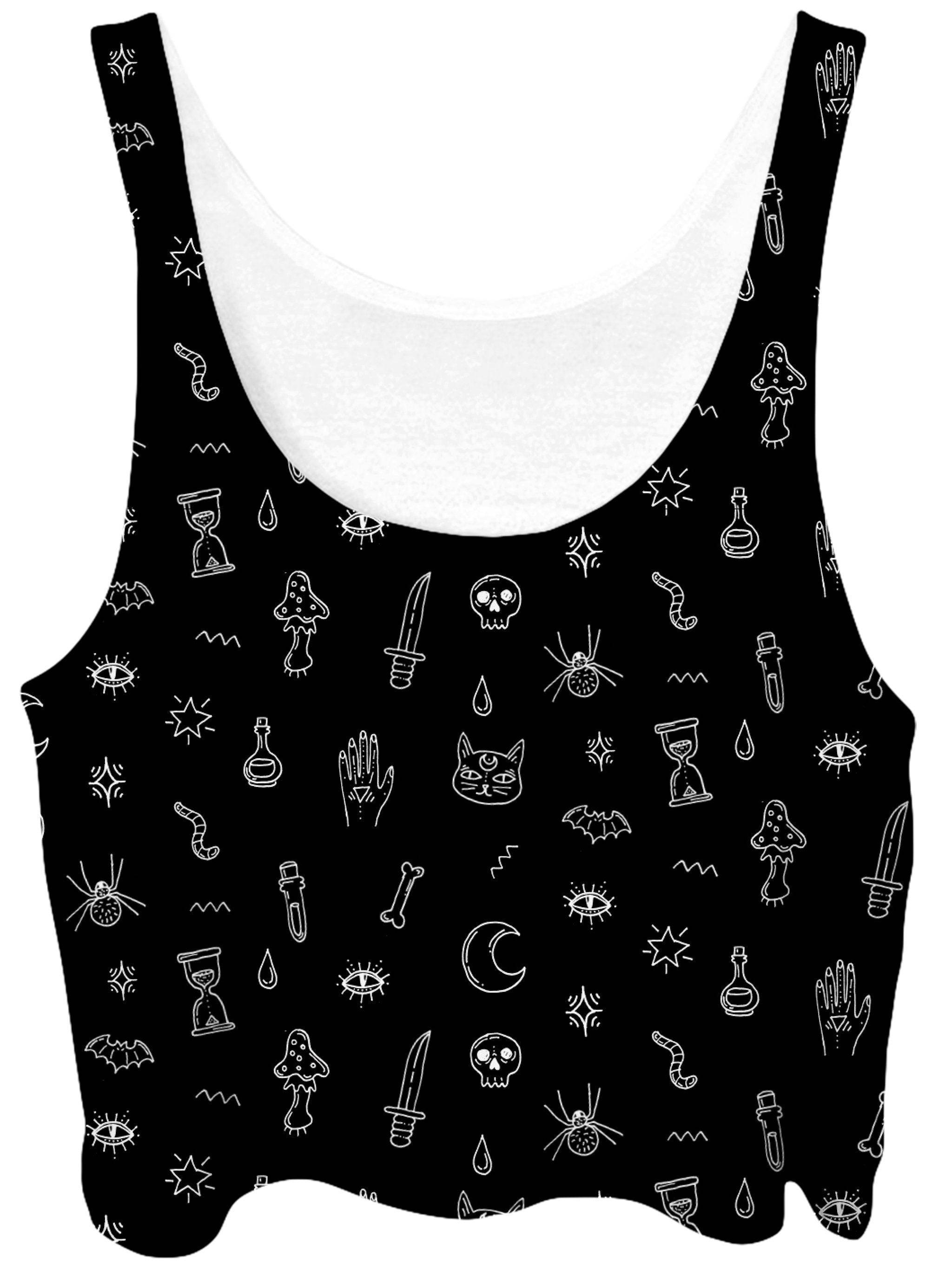 Black Pattern Crop Top
