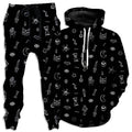 Black Pattern Hoodie and Joggers Combo