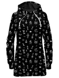Black Pattern Hoodie Dress