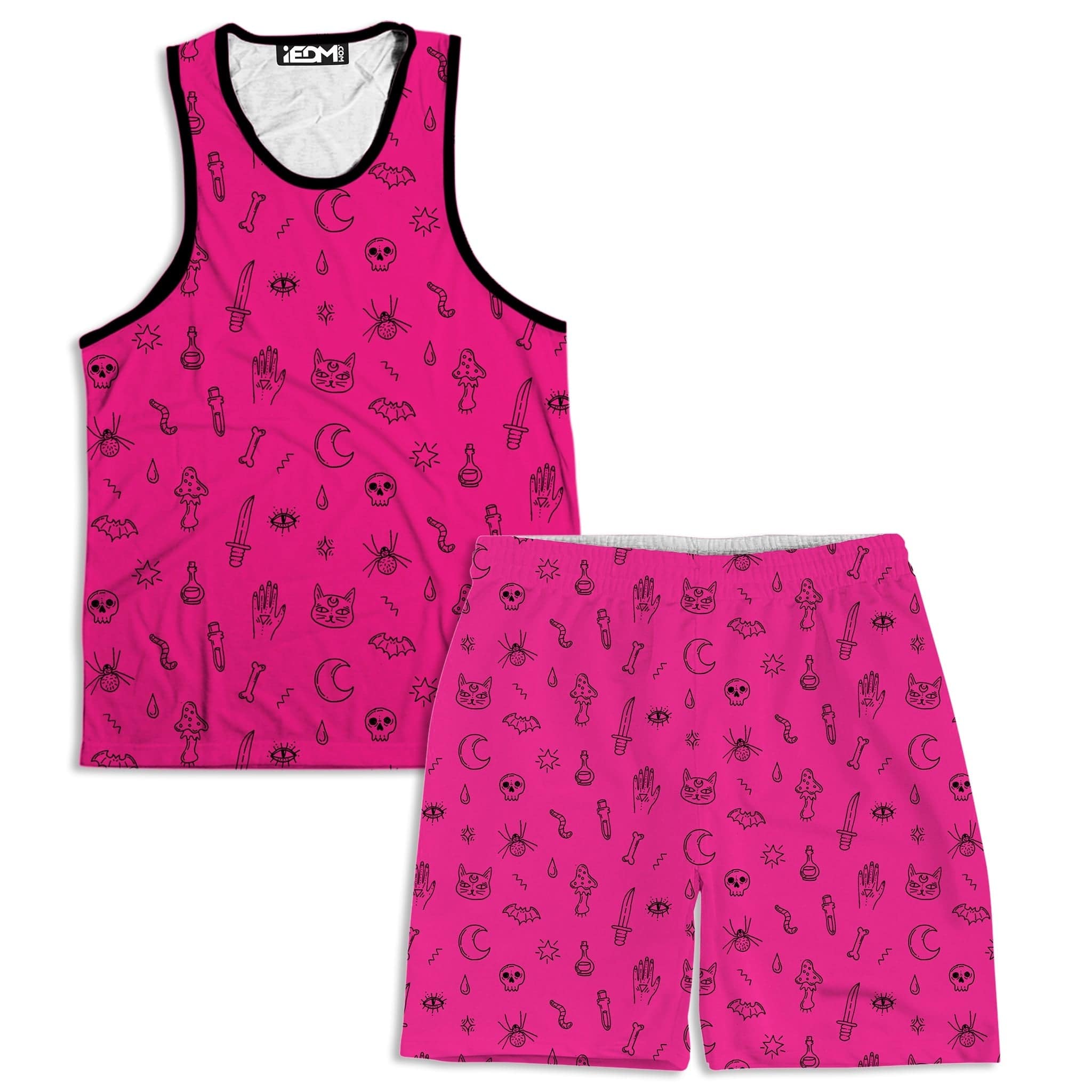Pink Pattern Men's Tank and Shorts Combo