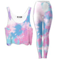 Purple Dye Crop Top and Leggings Combo