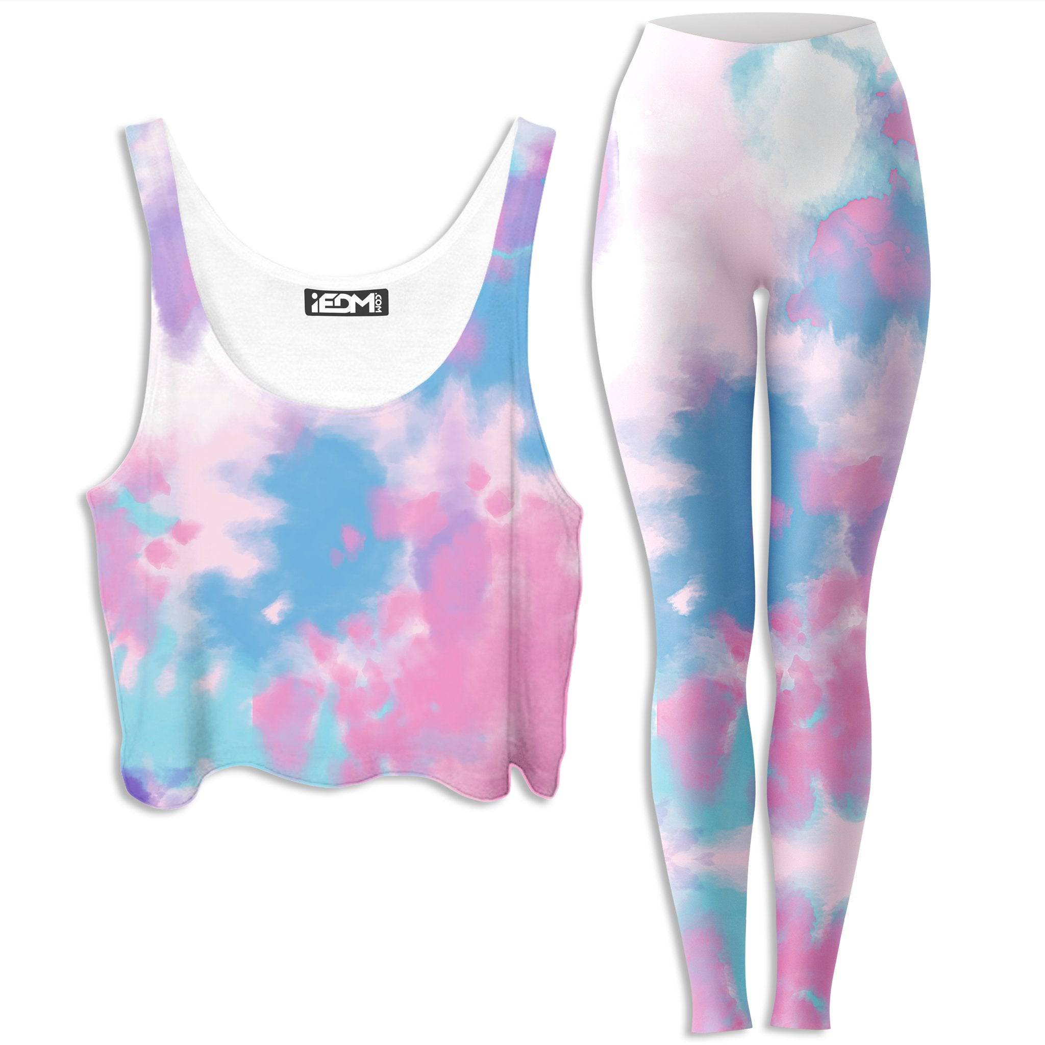 Purple Dye Crop Top and Leggings Combo