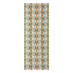 Green and Orange Silk Scarf with Ikat Print