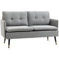 55" Tufted Loveseat for Living Room, Small Spaces Compact Sofa, Grey