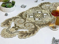 Kingdom Beaded Table Runner Gold/Cream