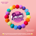 Collar para perro con pompones personalizados - Bolas de 2 cm arcoíris brillantes
