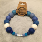 Collare personalizzato per cani con pon pon - Blu