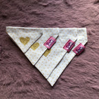 White & Latte Love Hearts Dog Bandana - Slim Opening