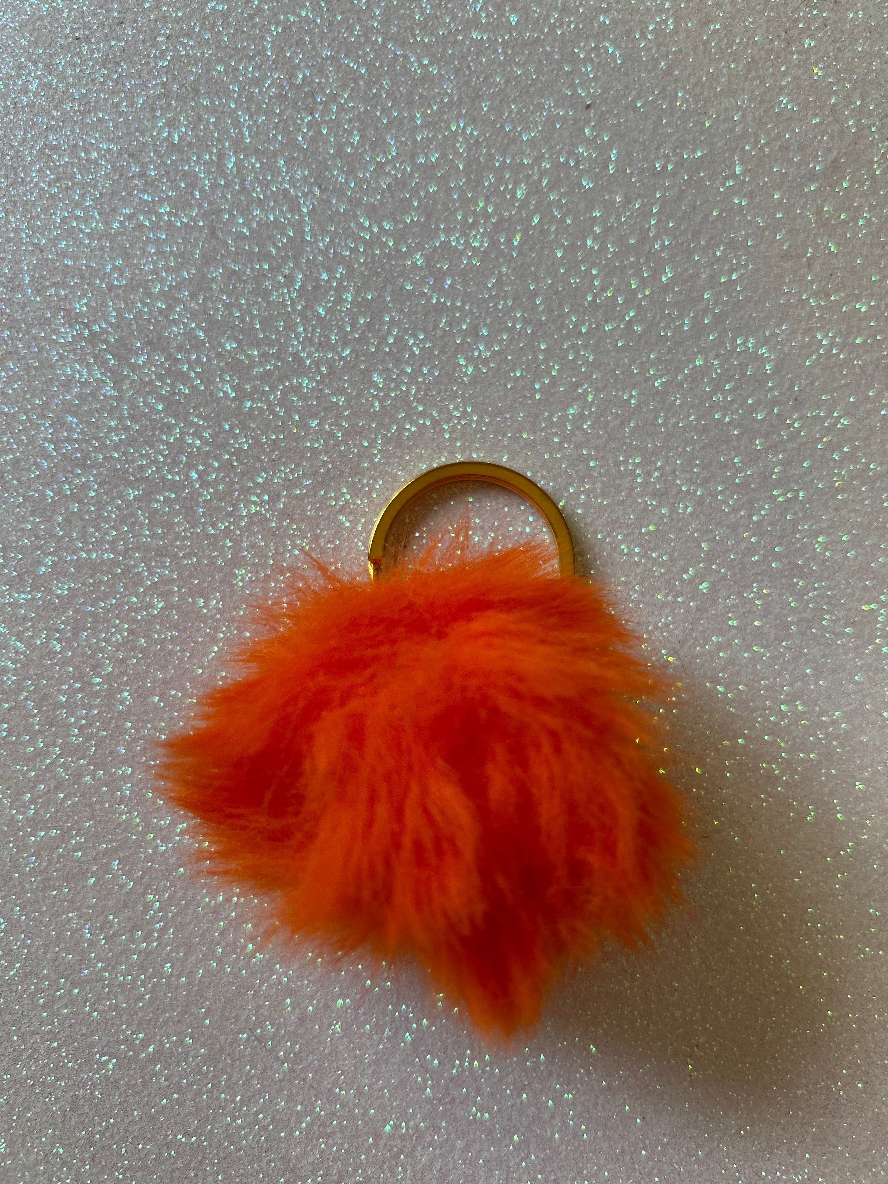 Mixed colours - Mini PomPom Keyrings - (without clips)