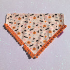 Boo! Halloween Pumpkins and Creepy Critters PomPom Bandana