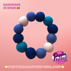 Pom Pom Bracelet - Blues