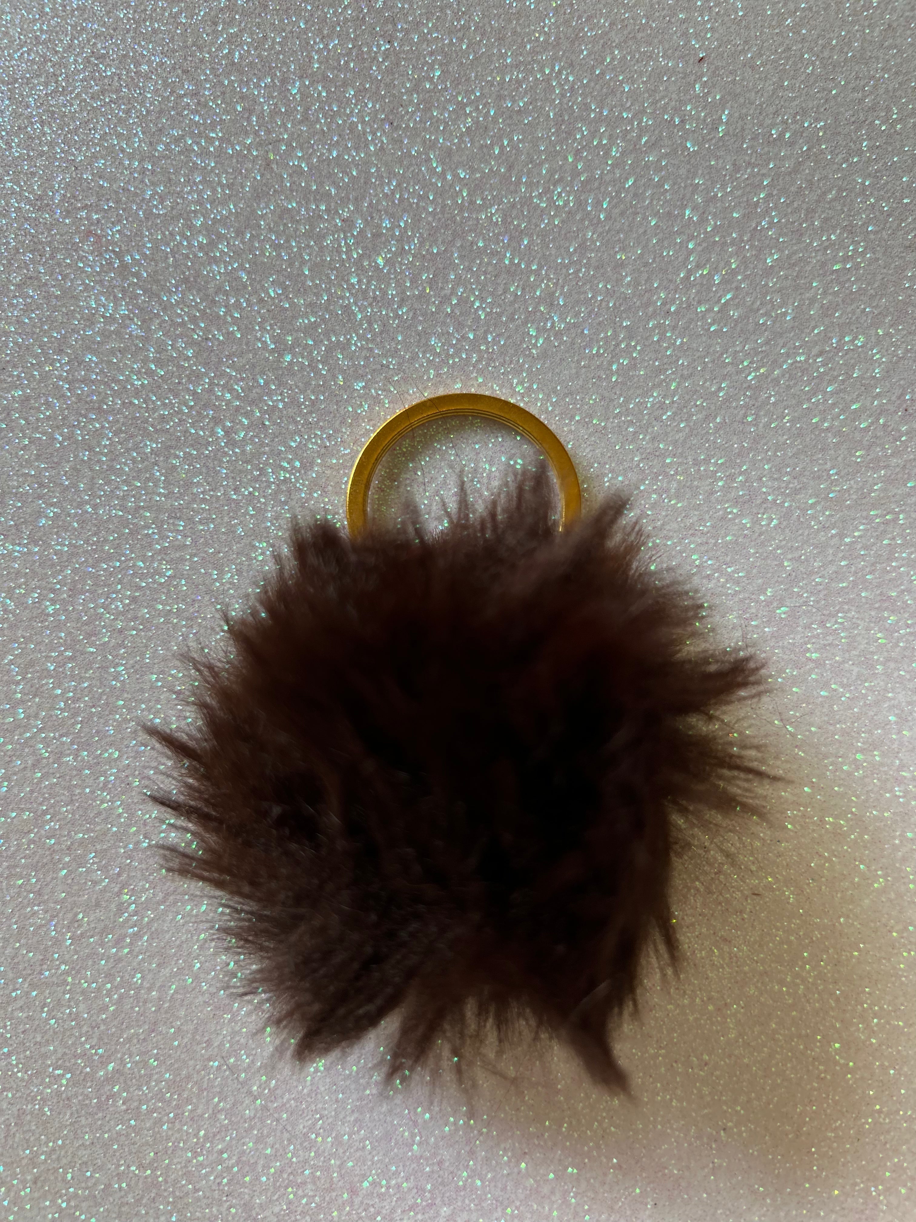 Mixed colours - Mini PomPom Keyrings - (without clips)