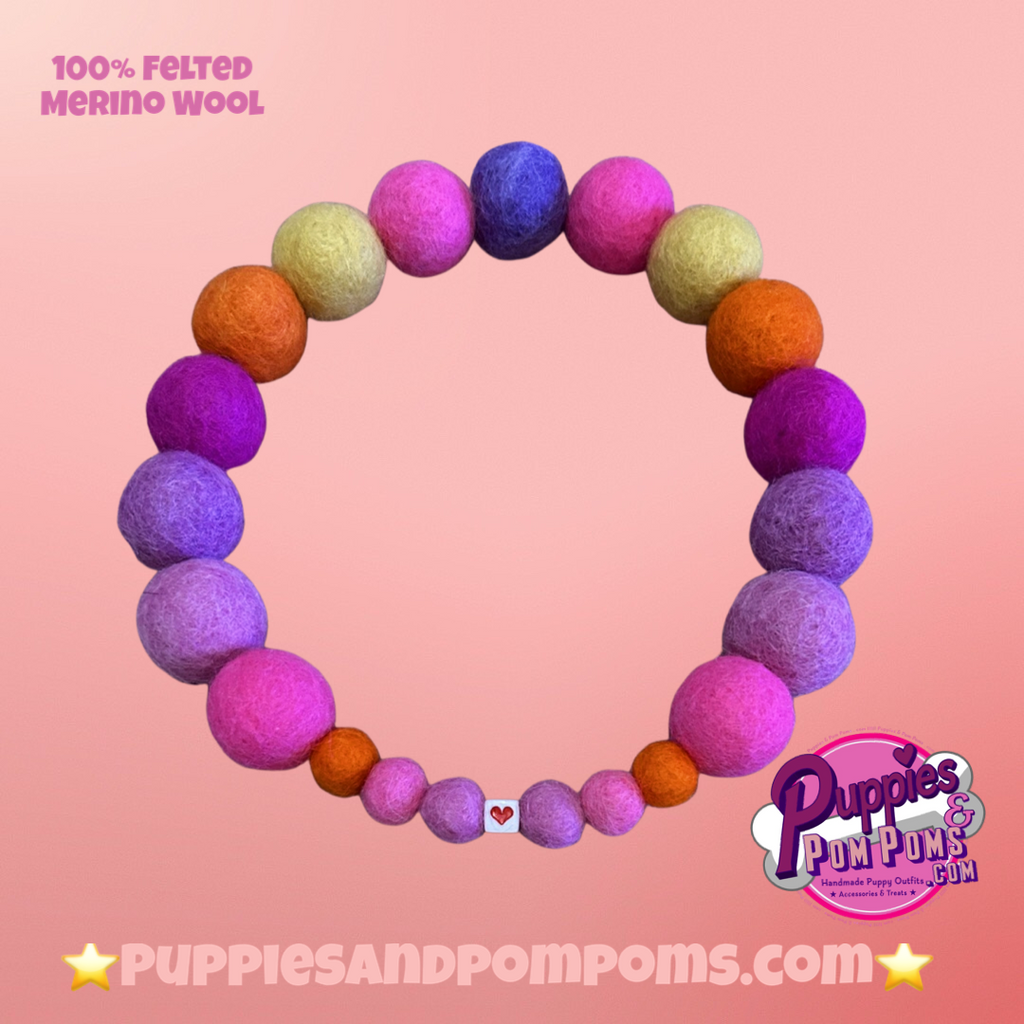 Pink - Personalised Pom Pom Dog Collar