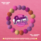Pink - Personalised Pom Pom Dog Collar