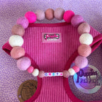 Baby Pink Mix - Personalised Pom Pom Dog Collar