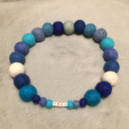 Collare personalizzato per cani con pon pon - Blu