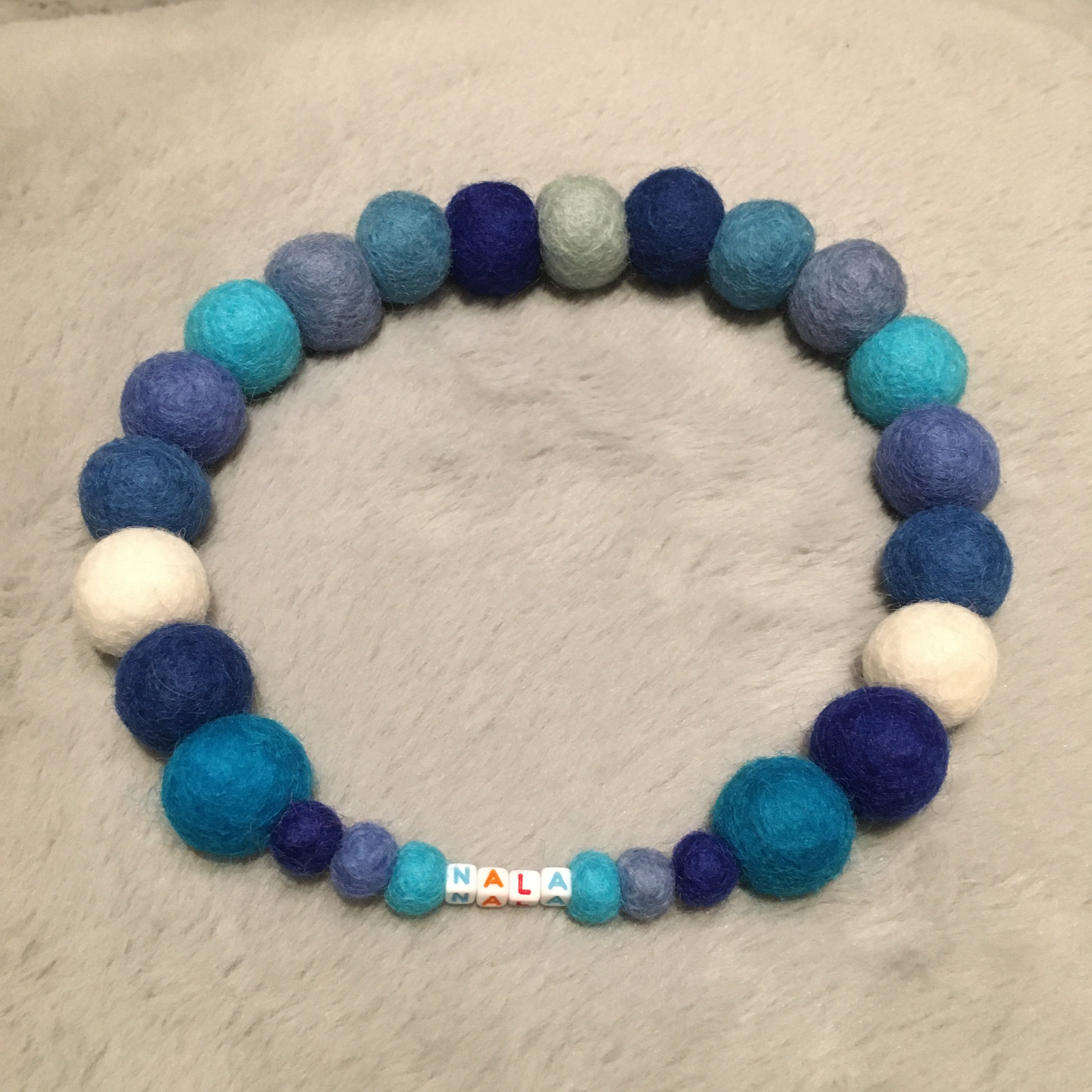 Collare personalizzato per cani con pon pon - Blu