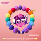 Collar para perro con pompones personalizados - Bolas de 2 cm arcoíris brillantes