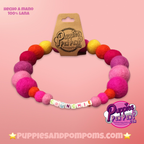 Pink - Personalised Pom Pom Dog Collar