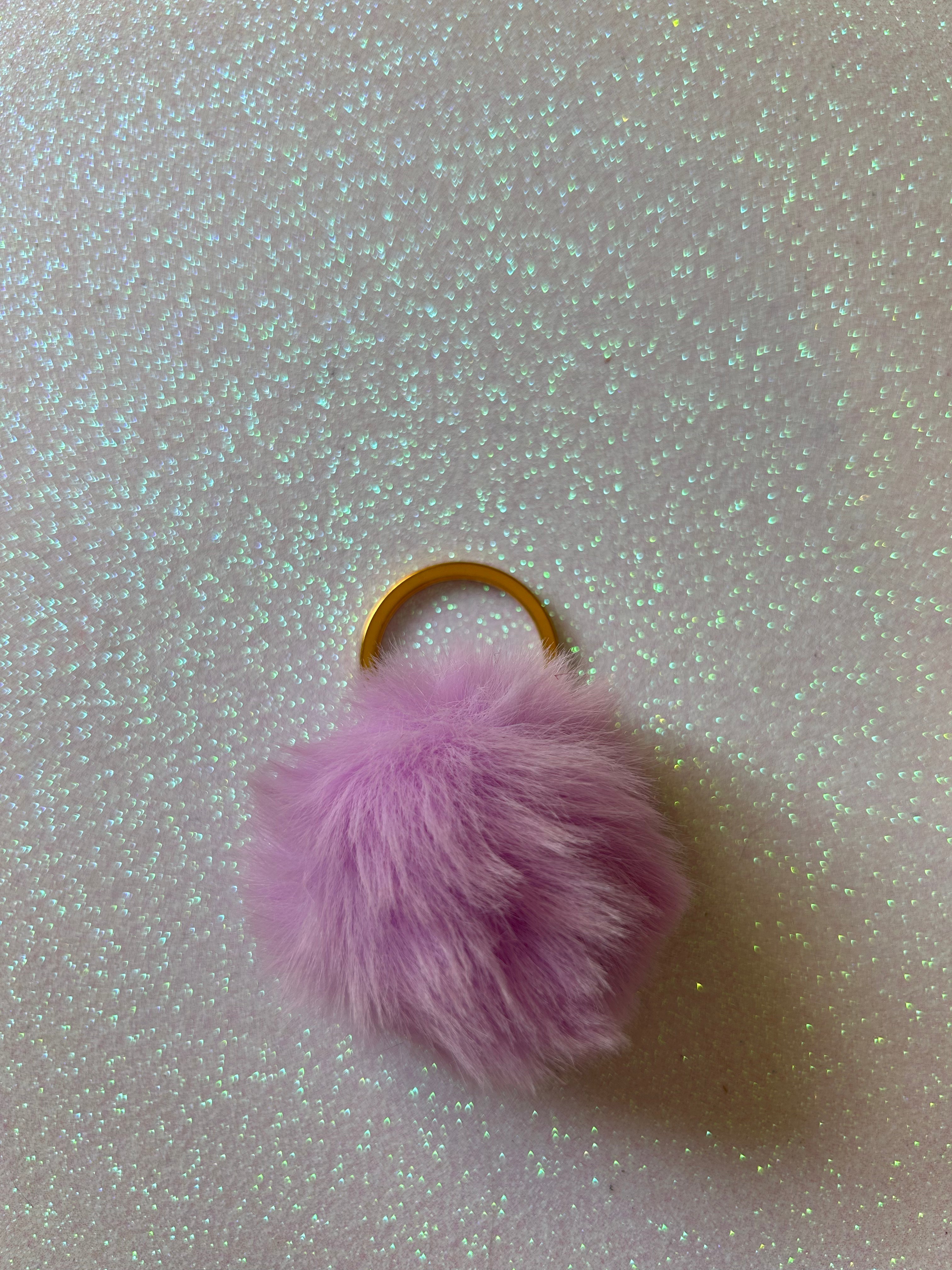 Mixed colours - Mini PomPom Keyrings - (without clips)