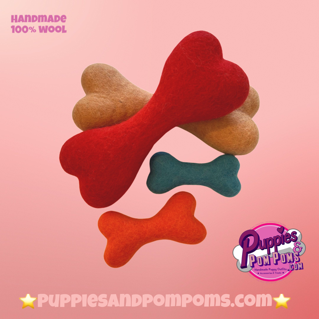 Felt Dog Bone Toy - 10cm