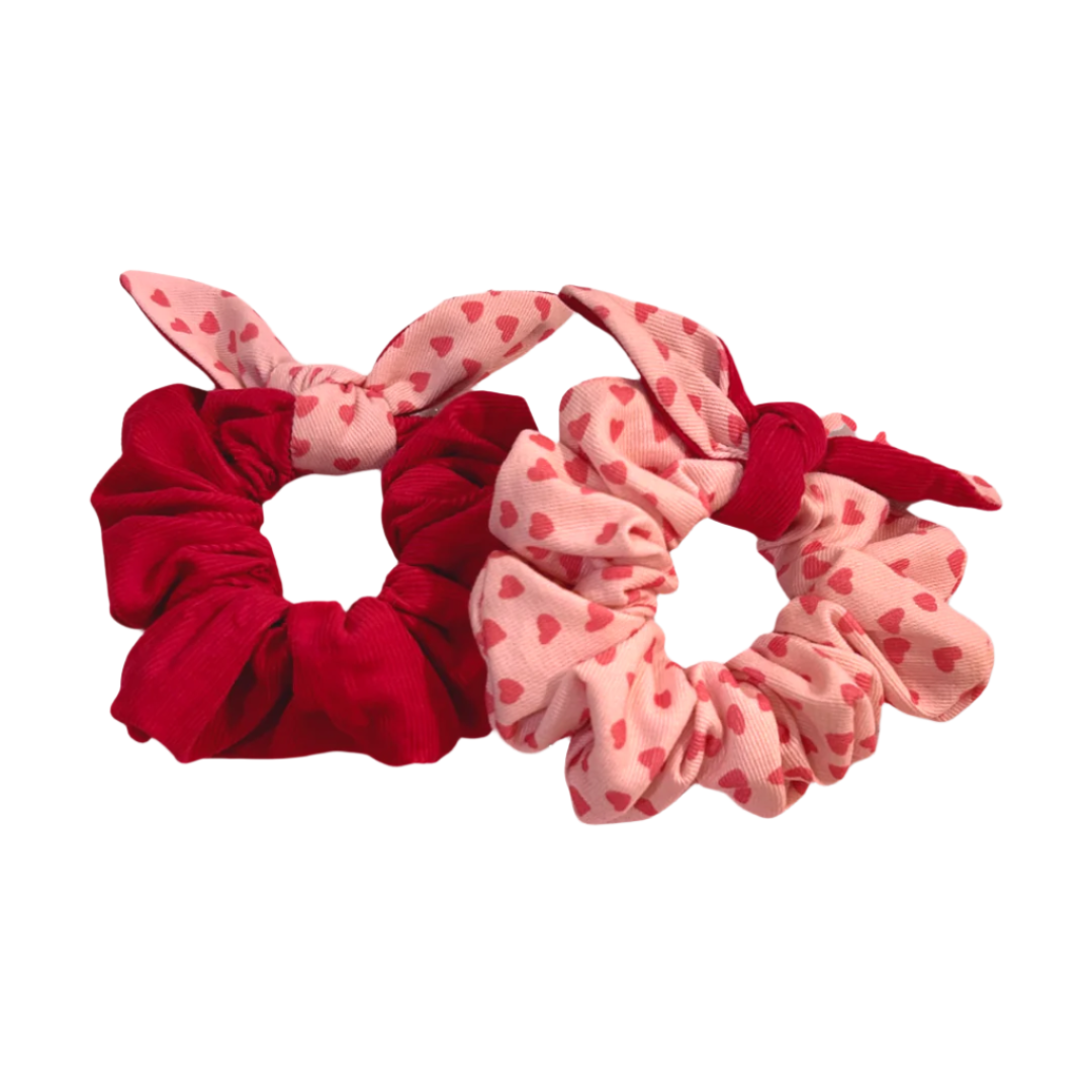 Scrunchie with Bow - Sweet Heart Love