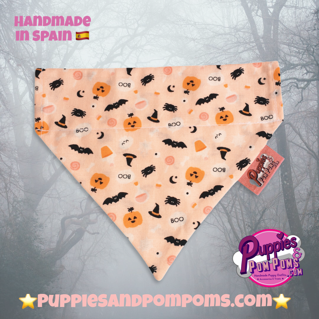 Boo! Halloween Pumpkin & Creepy Critters Dog Bandana
