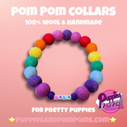 Collar para perro con pompones personalizados - Bolas de 2 cm arcoíris brillantes