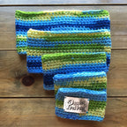Rainbow Blues Crochet Dog Snood / Buff