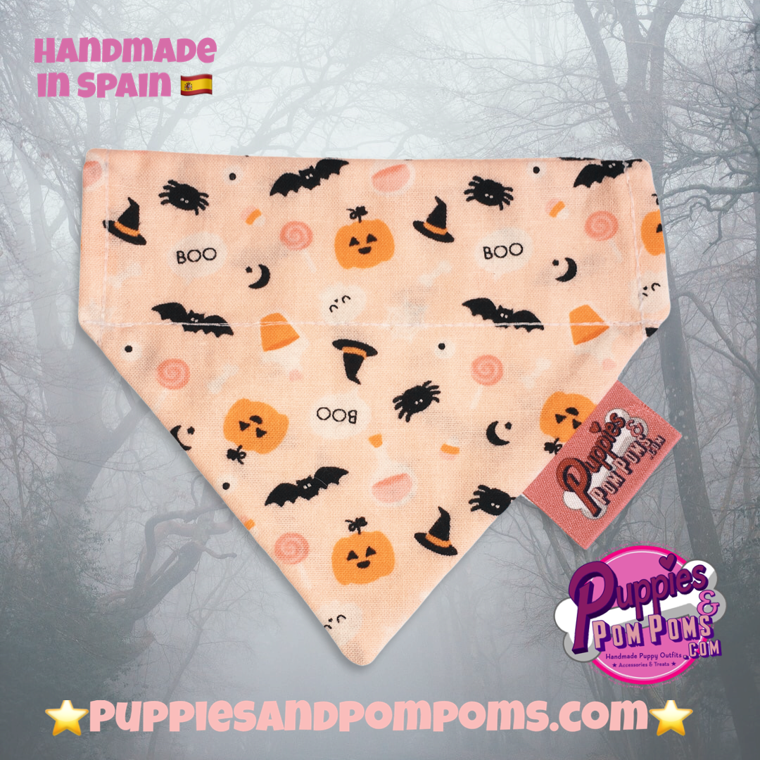 Boo! Halloween Pumpkin & Creepy Critters Dog Bandana