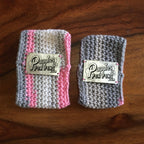 Rainbow Chic Pink/Grey Crochet Dog Snood / Buff
