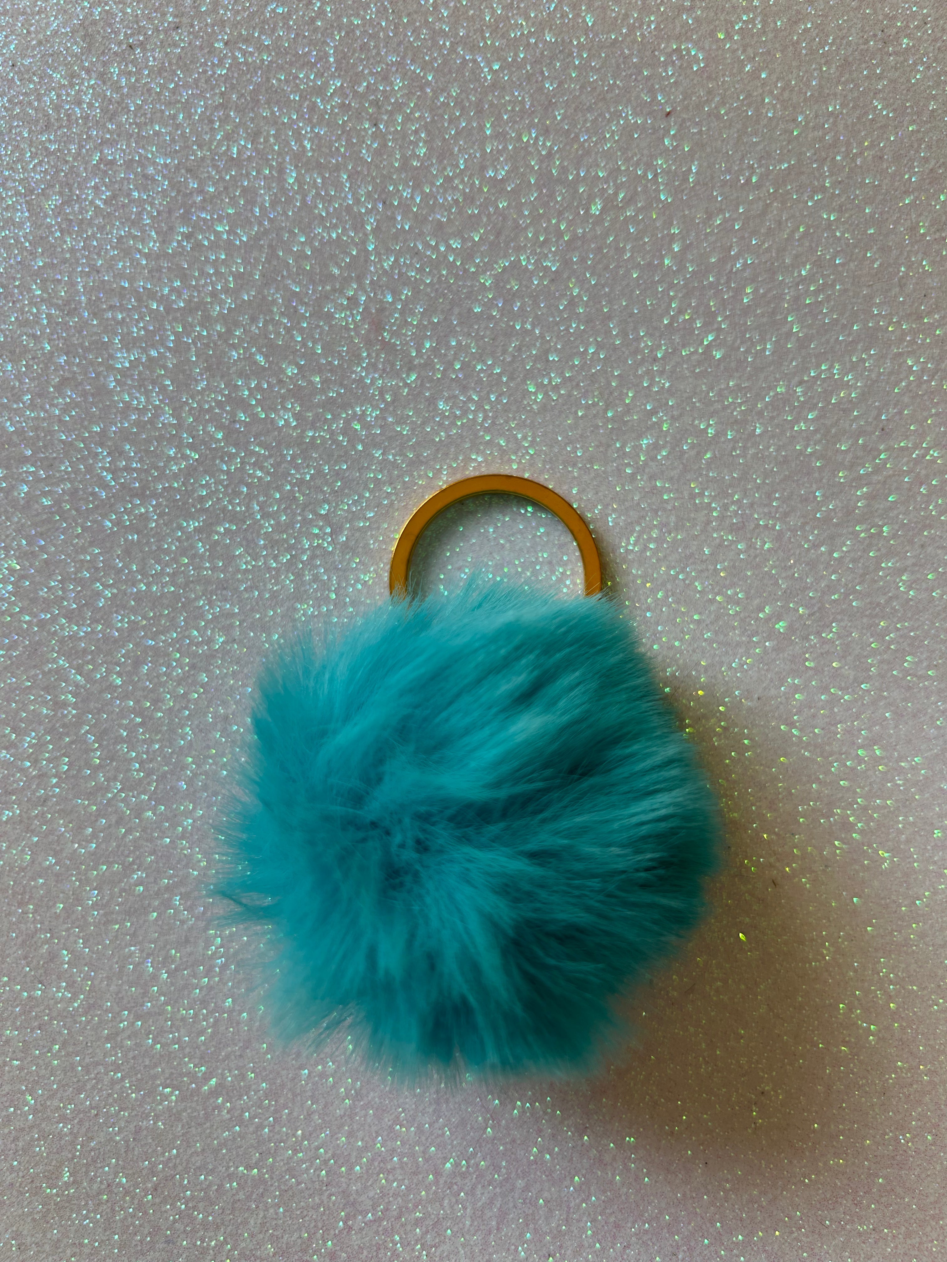 Mixed colours - Mini PomPom Keyrings - (without clips)