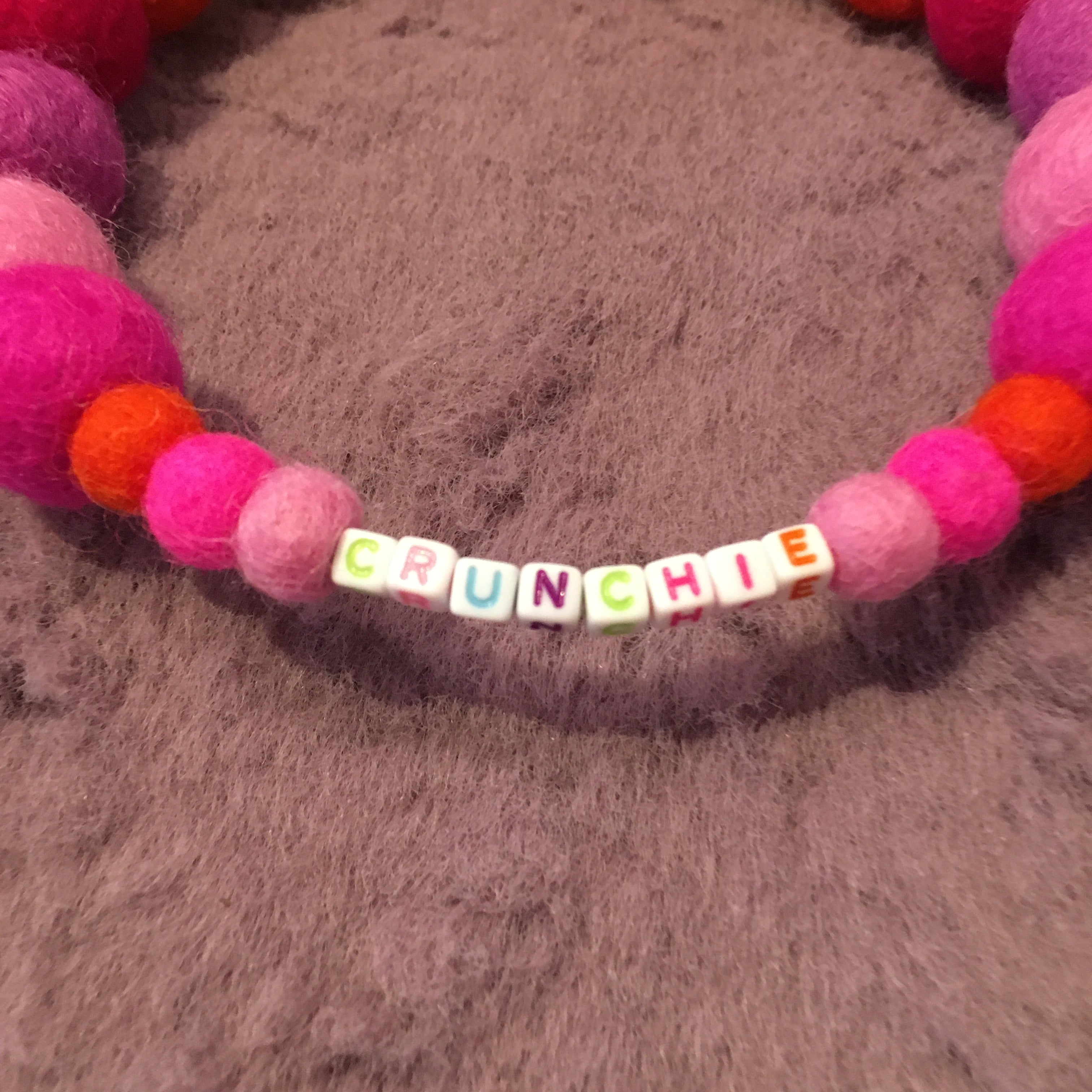 Pink - Personalised Pom Pom Dog Collar