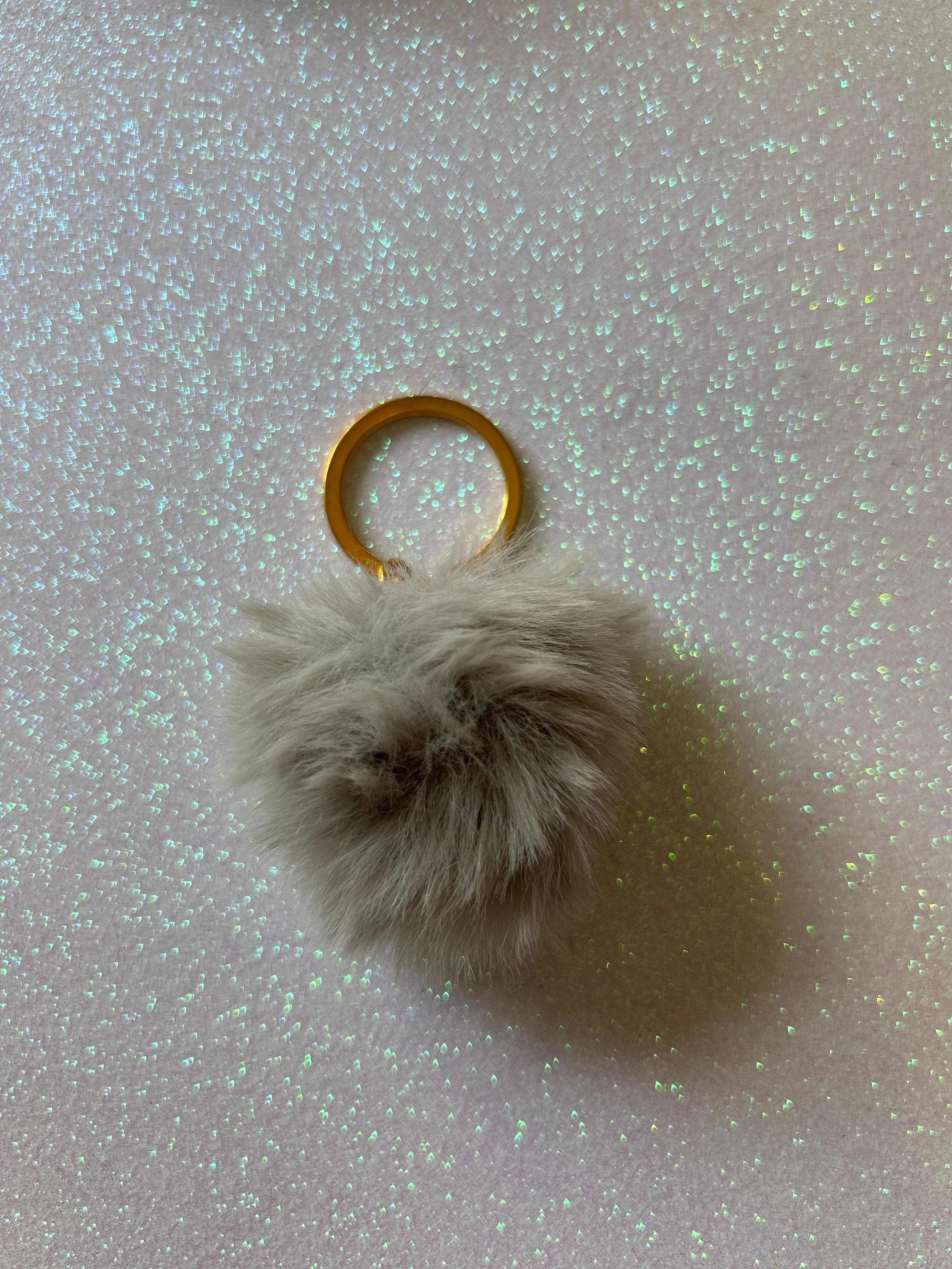 Mixed colours - Mini PomPom Keyrings - (without clips)