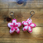 Handmade Flower Keyring - Pink