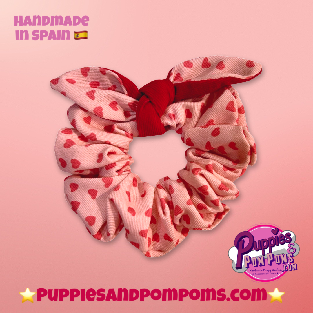 Scrunchie with Bow - Sweet Heart Love