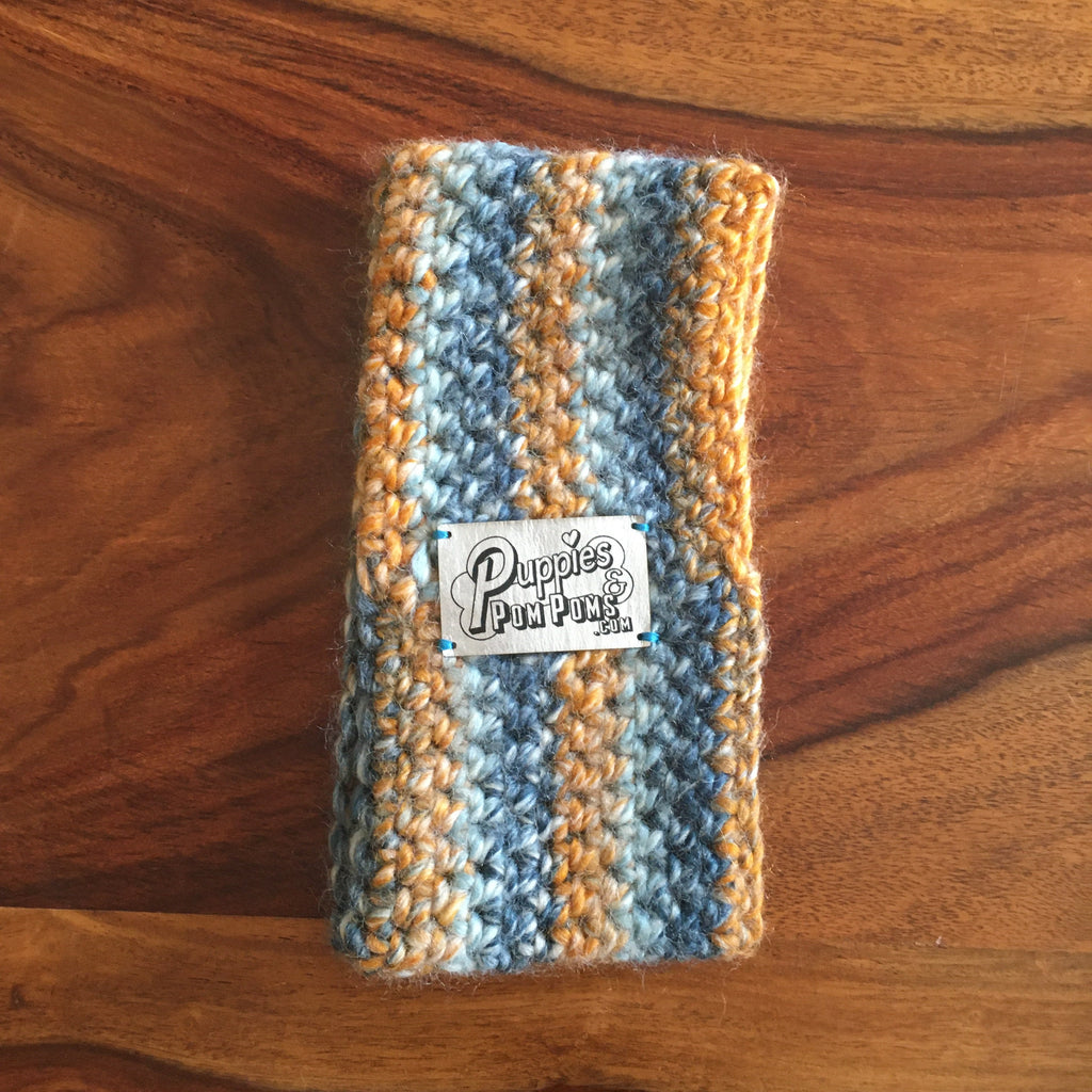 Ombré Blue / Orange Crochet Dog Snood / Buff