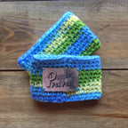 Rainbow Blues Crochet Dog Snood / Buff