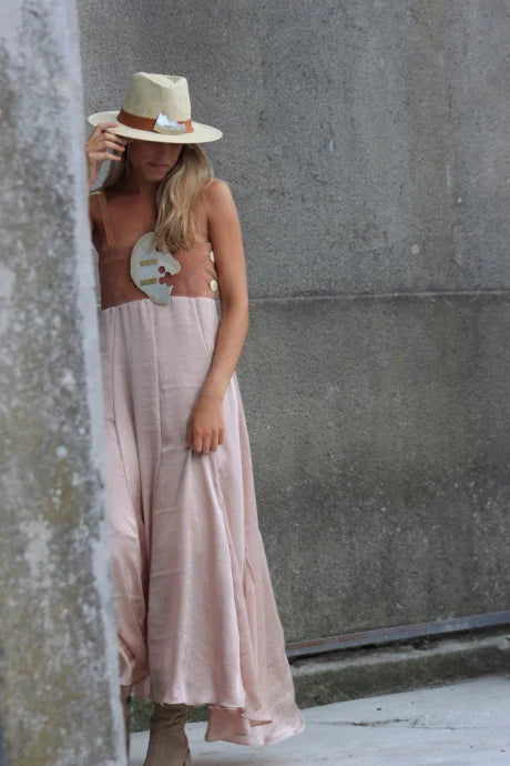 VESTIDO FAJON NACAR | ROSA