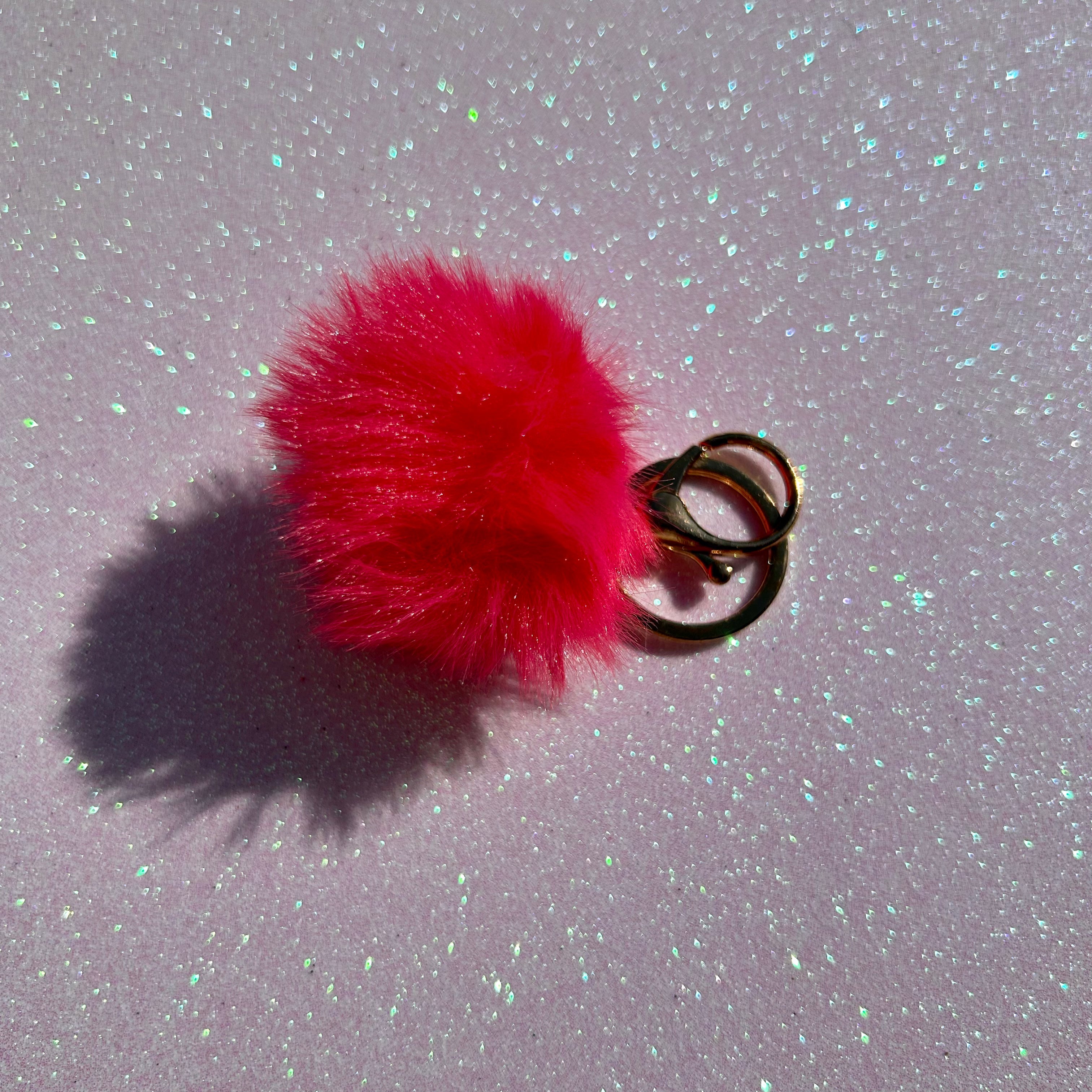 Mixed colours - Mini PomPom Keyrings - (without clips)