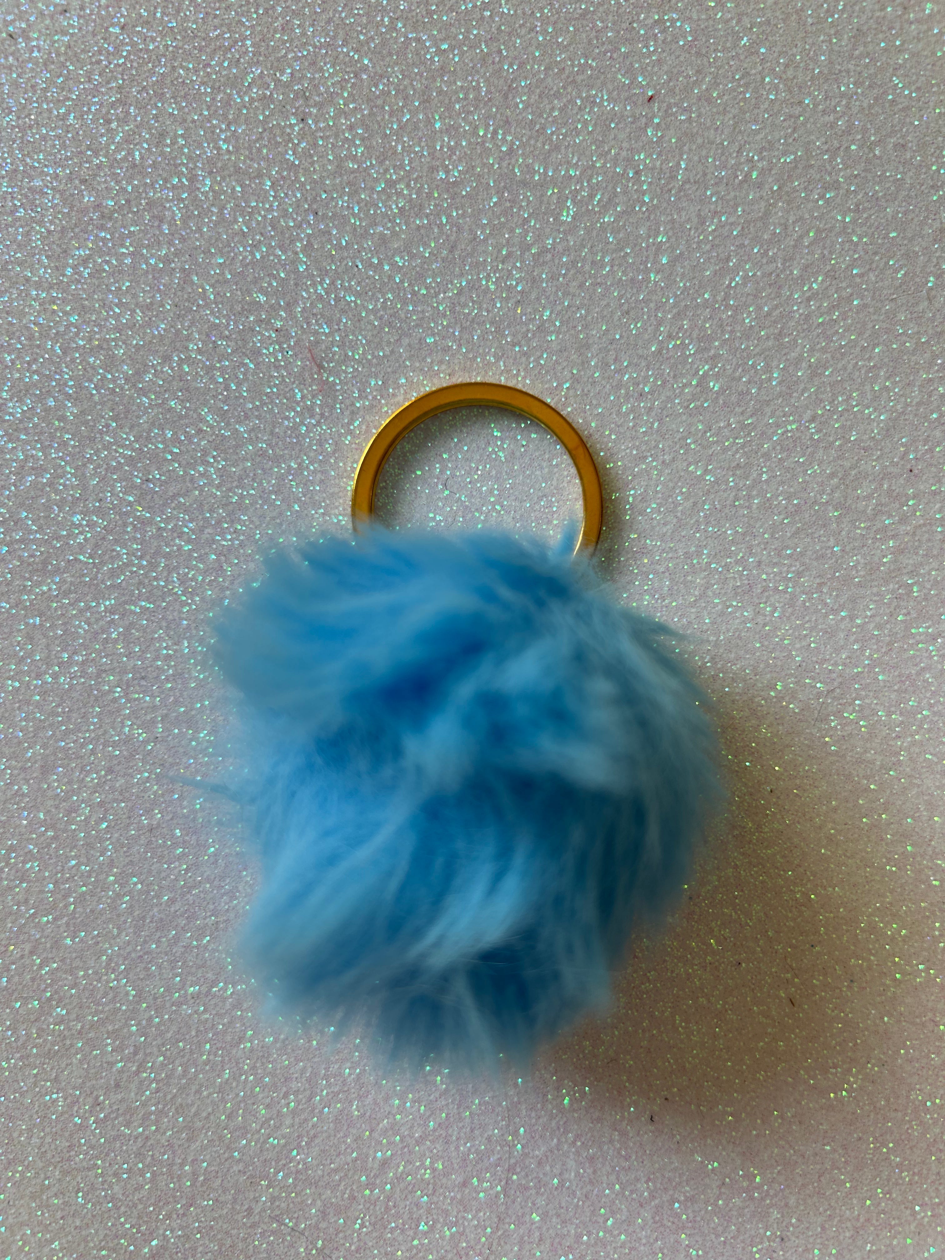 Mixed colours - Mini PomPom Keyrings - (without clips)