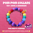 Collar para perro con pompones personalizados - Bolas de 2 cm arcoíris brillantes
