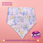 Spring Bunnies Pink Vichy Dog Bandana - Snap On
