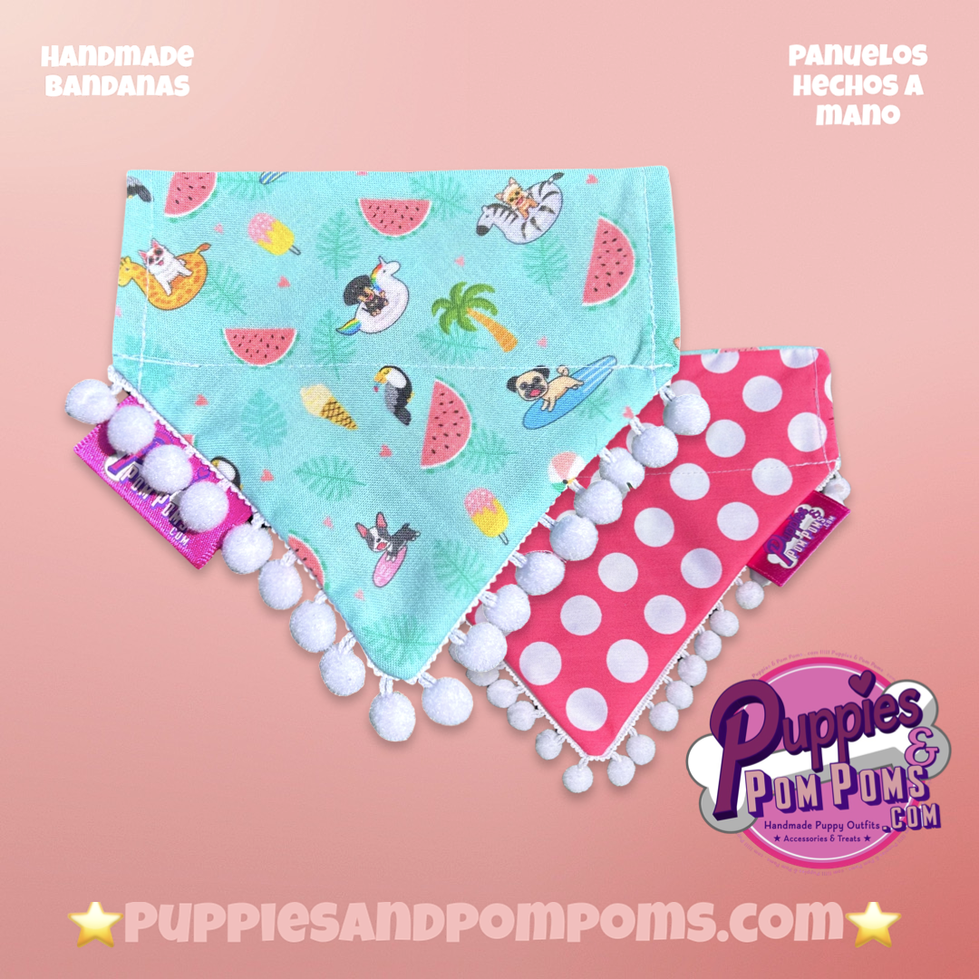 Summer pool party Polka Dot Bandana