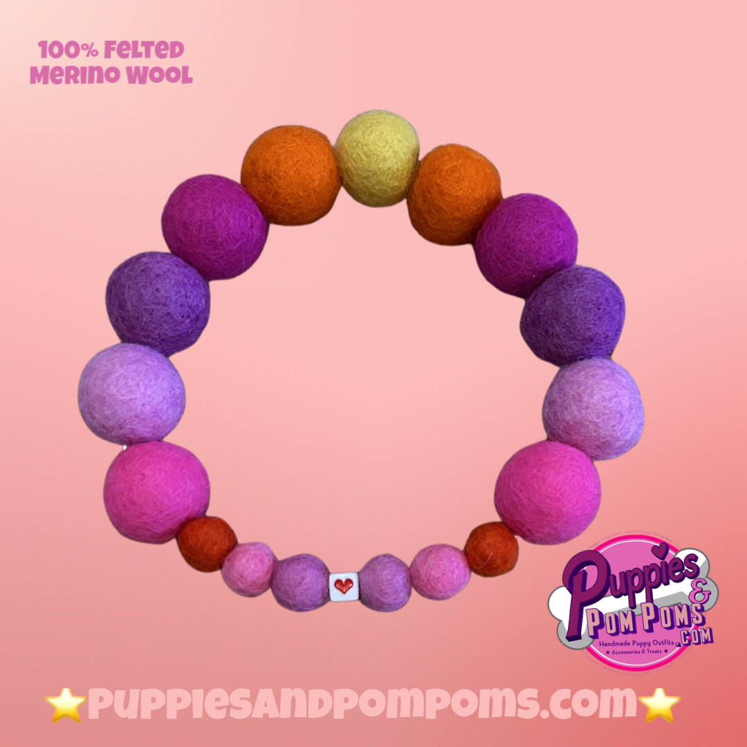 Pink - Personalised Pom Pom Dog Collar