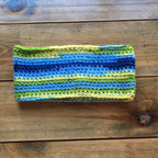 Rainbow Blues Crochet Dog Snood / Buff