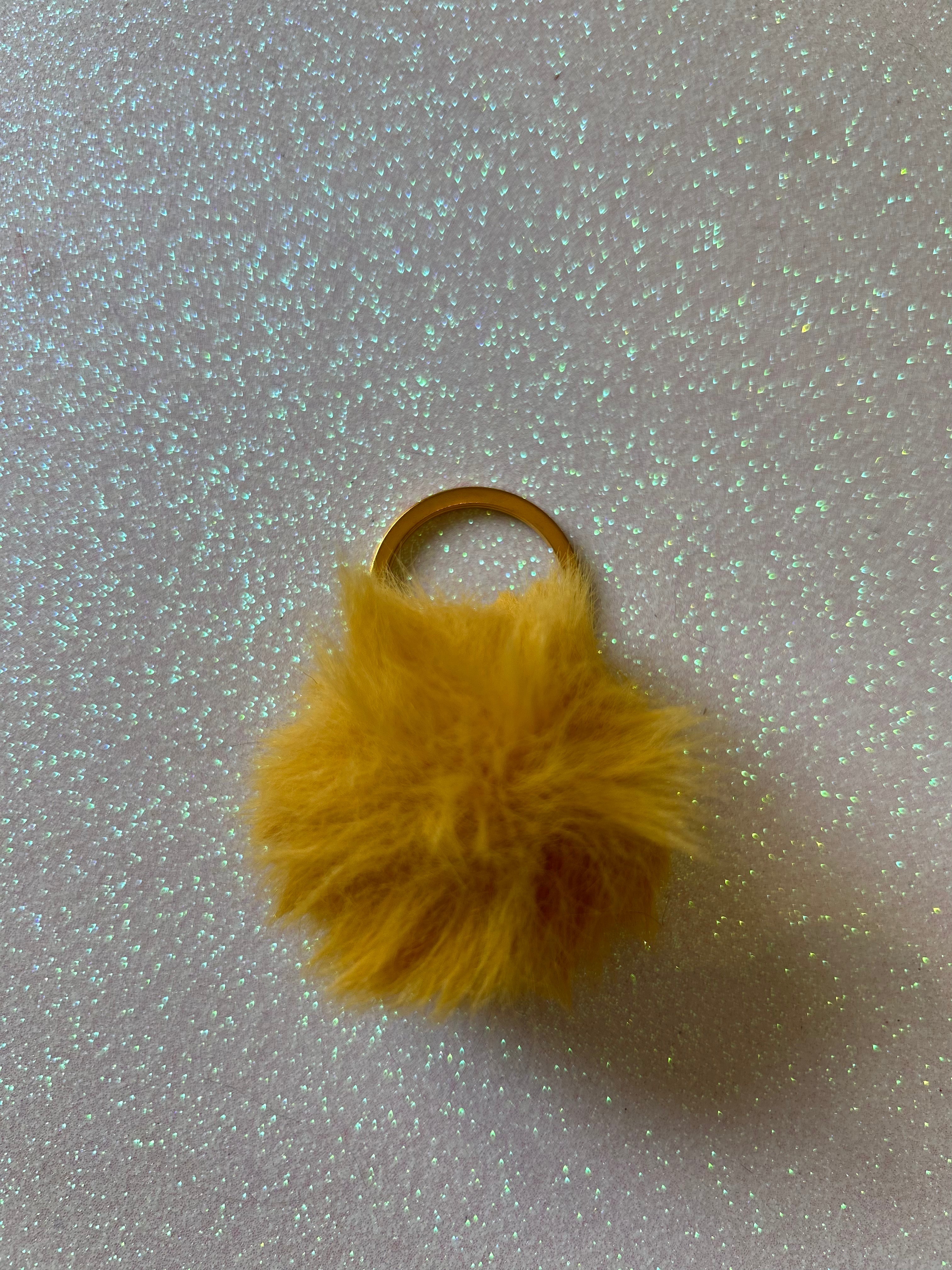 Mixed colours - Mini PomPom Keyrings - (without clips)
