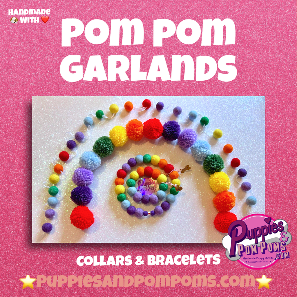Pom Pom Garland - Rainbow Traditional Wool